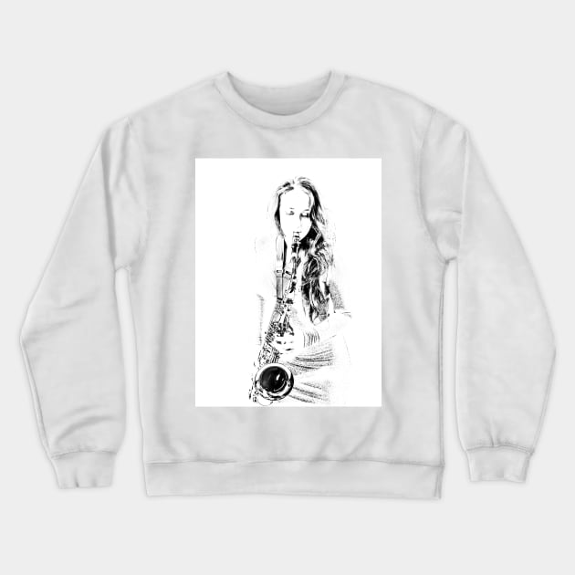 Saxophonist Crewneck Sweatshirt by ansaharju